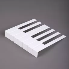 Накладки на клавиши 51 мм, глянцевые, оттенок слоновая кость, комплект 52 шт, premium пластик