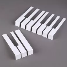 Накладки на клавиши 51 мм, глянцевые, оттенок слоновая кость, разеделенные, комплект 52 шт, высококачественный пластик