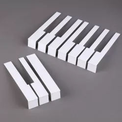 Накладки на клавиши 51 мм, глянцевые, оттенок слоновая кость, разеделенные, комплект 52 шт, высококачественный пластик