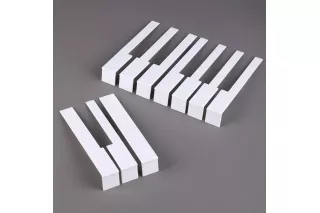 Накладки на клавиши 51 мм, глянцевые, оттенок слоновая кость, разеделенные, комплект 52 шт, высококачественный пластик