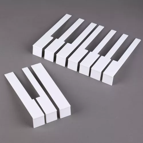 Накладки на клавиши 51 мм, глянцевые, оттенок слоновая кость, разеделенные, комплект 52 шт, высококачественный пластик