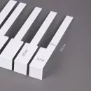 Накладки на клавиши 51 мм, глянцевые, оттенок слоновая кость, разеделенные, комплект 52 шт, высококачественный пластик