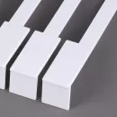 Накладки на клавиши 51 мм, глянцевые, оттенок слоновая кость, разеделенные, комплект 52 шт, высококачественный пластик