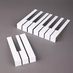 Накладки раздельные белые на клавиши фортепиано 51 мм, глянец, комплект 52 шт
