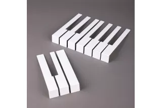 Накладки раздельные белые на клавиши фортепиано 51 мм, глянец, комплект 52 шт