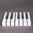 Накладки раздельные белые на клавиши фортепиано 51 мм, глянец, комплект 52 шт