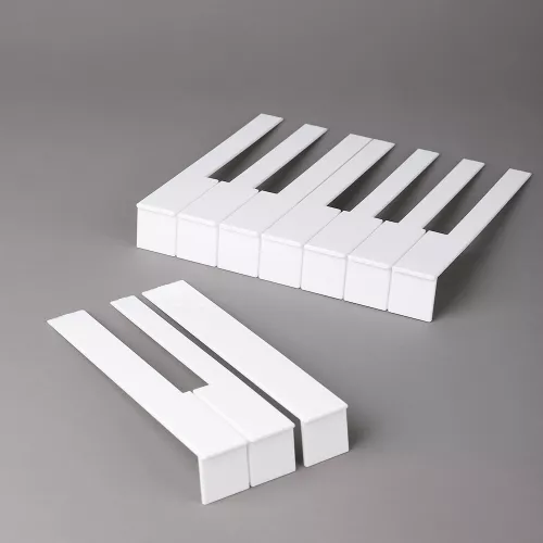 Накладки на клавиши 52 мм, глянцевые, белоснежные, комплект 52 шт