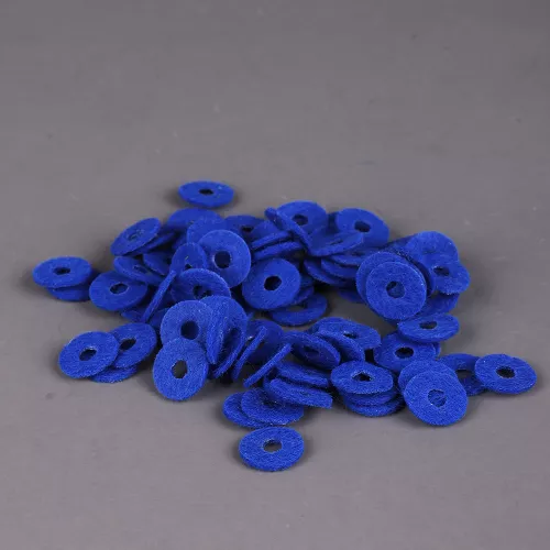 Шайбы балансировочные (флейка) для клавиш фортепиано 12×4×1 мм — набор 90 шт, синий фетр