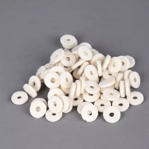 Шайбы балансировочные (флейки) для клавиш фортепиано, 12 х 4 х 2 мм, набор 90  шт, белый фетр