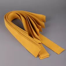 Кожа прессованная (кожевенная стружка) 640×48×2 мм, жёлтая — заготовка для фенгеров, барабанчиков - 1 полоса