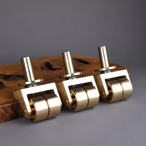 Колёсики для рояля сдвоенные Ø 50 мм — комплект 3 шт (шток Ø 20 мм)