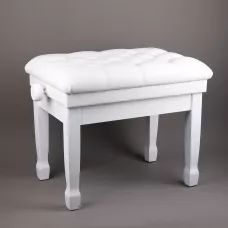 Банкетка для фортепиано регулируемая, белая, 50–60 см Buken W1