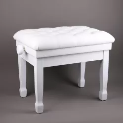 Банкетка для фортепиано регулируемая белая