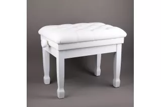 Банкетка для фортепиано регулируемая, белая, 50–60 см Buken W1