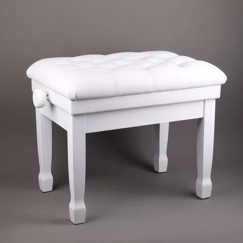 Банкетка для фортепиано регулируемая белая