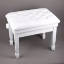 Банкетка для фортепиано регулируемая белая