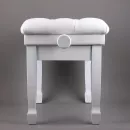 Банкетка для фортепиано регулируемая белая