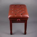 Банкетка для фортепиано регулируемая красно-коричневая