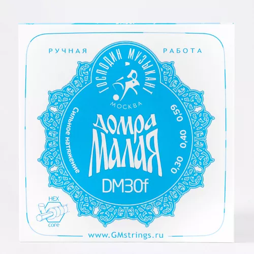 Комплект струн для домры малой Господин Музыкант DM30f синяя 0,30