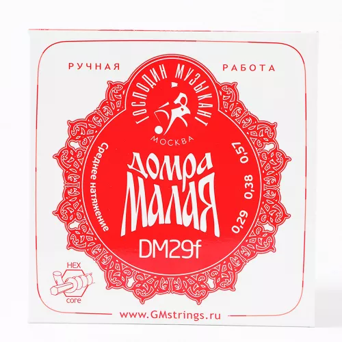 Комплект струн для домры малой Господин Музыкант DM29f красная 0,29