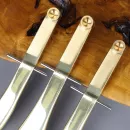 Педали для рояля, комплект 3 шт, золотой цвет, раздельные, со штифтами