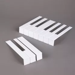 Накладки на клавиши фортепиано, 51 мм, ширина 22,5 мм, без оттенка (белоснежные), комплект 52 шт