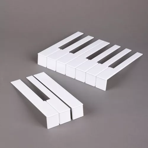 Накладки на клавиши фортепиано, 51 мм, ширина 22,5 мм, без оттенка (белоснежные), комплект 52 шт