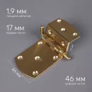 Петля для крышки рояля, 17 мм, цвет золотистый